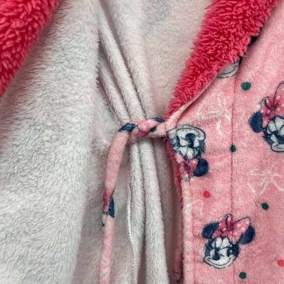 Disney Junior Minnie Mouse Toddler Girl’s Pink Fleece Belted Bath Robe 4T/5T - Picture 8 of 11